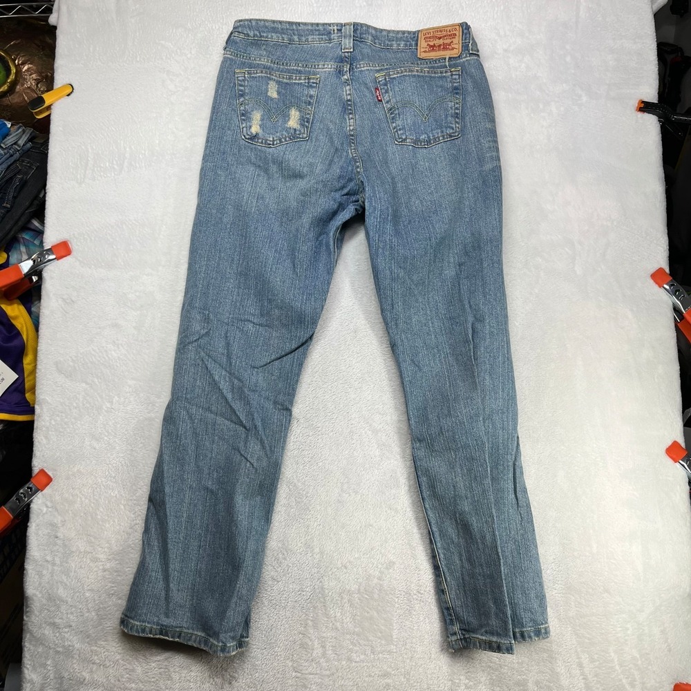 Levi's 518 Super Low Bootcut Jeans Women 16 Blue Denim Pockets Classic - 34X30.5 - Picture 2 of 15